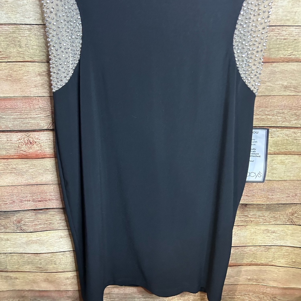 Evening Cocktail Knee Length Black Beaded Dress Women’s Size 8 NWT - Picture 6 of 8
